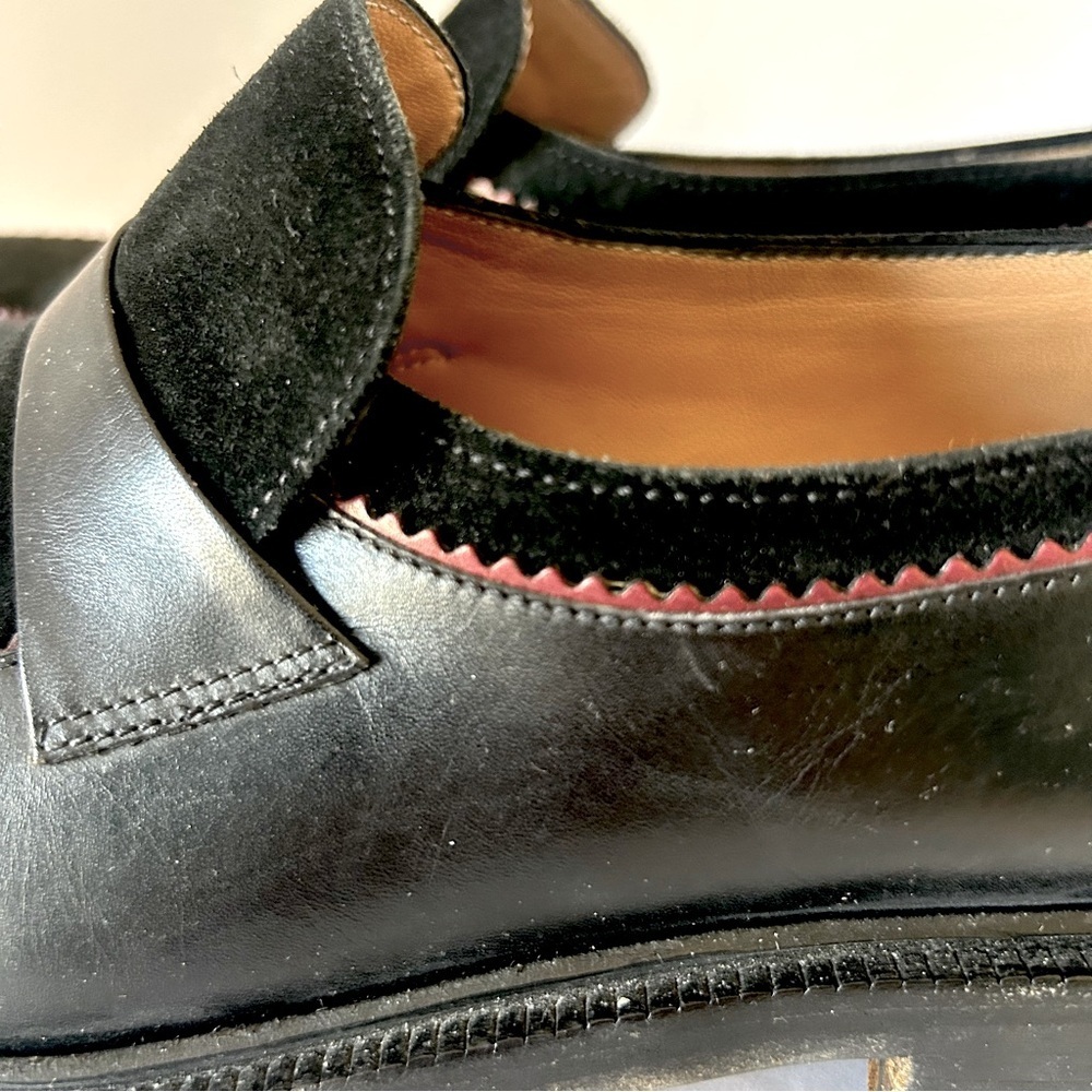 Jimmy Choo Men’s Black Suede Leather Loafer Shoe Red Trim Size EU 45 US 12 - Picture 7 of 12